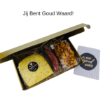 Borreldoosje, heerlijk cadeautje met kaas, worst, nootjes door de brievenbus!